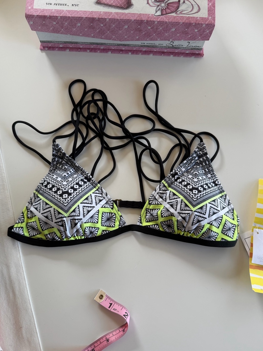 Vintage Strappy Neon Rip Curl Bikini Top — Large